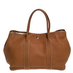 Hermes Gold Negonda Leather Garden Party MM Bag