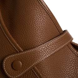 Pre Owned Hermes Gold Taurillon Clemence Leather Evelyne III GM Bag