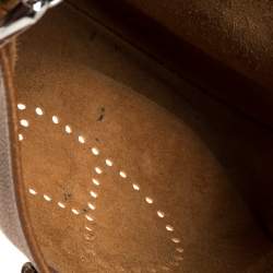 Pre Owned Hermes Gold Taurillon Clemence Leather Evelyne III GM Bag