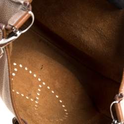 Pre Owned Hermes Gold Taurillon Clemence Leather Evelyne III GM Bag