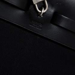 مملوكة مسبقًا Hermes Black Canvas and Leather Herbag Zip 39 Bag