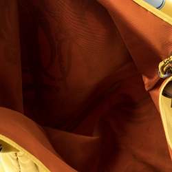 Pre Owned Hermès Yellow Brides de Gala Silk and Leather MM Silky City Bag