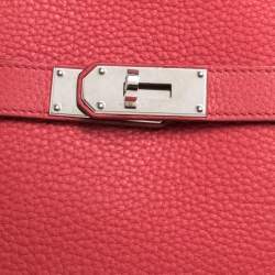 Pre Owned Hermes Rose Jaipur Clemence Leather Palladium Hardware Jypsiere 37 Bag