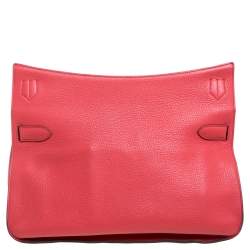 Pre Owned Hermes Rose Jaipur Clemence Leather Palladium Hardware Jypsiere 37 Bag