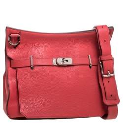 Pre Owned Hermes Rose Jaipur Clemence Leather Palladium Hardware Jypsiere 37 Bag