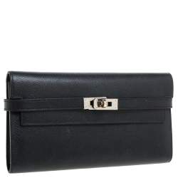 Hermes Black Epsom Leather Kelly Wallet