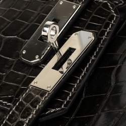 Hermes Ardoise Shiny Porosus Crocodile Palladium Hardware Birkin 30 Bag