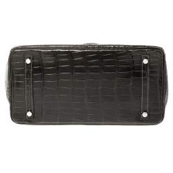 Hermes Ardoise Shiny Porosus Crocodile Palladium Hardware Birkin 30 Bag