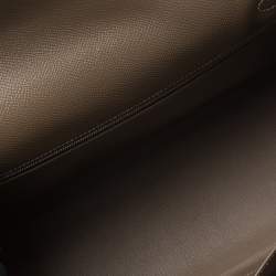 Pre Owned Hermes Etoupe Epsom Leather Palladium Hardware Kelly Sellier 35 Bag