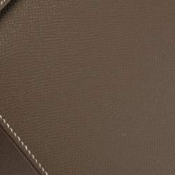 Pre Owned Hermes Etoupe Epsom Leather Palladium Hardware Kelly Sellier 35 Bag