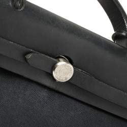 Pre Owned Hermès Black Canvas and Leather Herbag Zip 31 Bag
