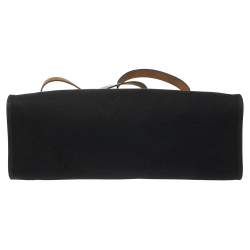 Pre Owned Hermes Black/Cacao Canvas and Leather Herbag Zip 39 Bag