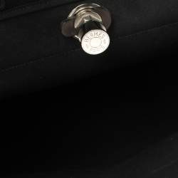 Pre Owned Hermes Black/Cacao Canvas and Leather Herbag Zip 39 Bag