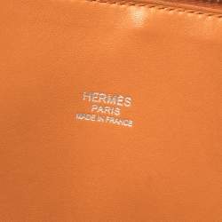 Pre Owned Hermes Orange Togo Leather Bolide 31 Bag