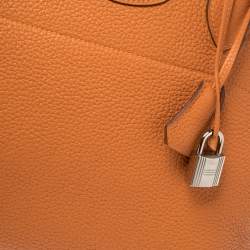 Pre Owned Hermes Orange Togo Leather Bolide 31 Bag