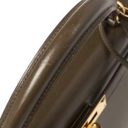 Pre Owned Hermes Lichen Tadelakt Leather Gold Hardware Kelly Sellier 32 Bag