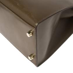 Pre Owned Hermes Lichen Tadelakt Leather Gold Hardware Kelly Sellier 32 Bag