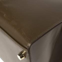 Pre Owned Hermes Lichen Tadelakt Leather Gold Hardware Kelly Sellier 32 Bag