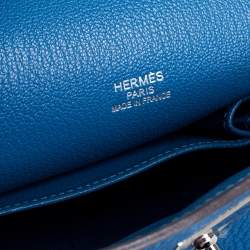Pre Owned Hermes Blue Hydra Taurillon Clemence Leather Palladium Hardware Jypsiere 34 Bag