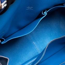 Pre Owned Hermes Blue Hydra Taurillon Clemence Leather Palladium Hardware Jypsiere 34 Bag
