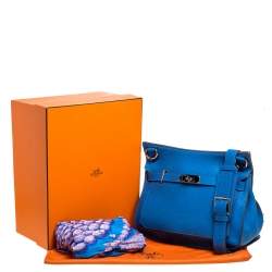 Pre Owned Hermes Blue Hydra Taurillon Clemence Leather Palladium Hardware Jypsiere 34 Bag