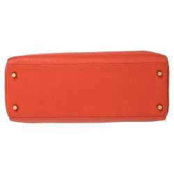 Hermes Rouge Pivoine Togo Leather Gold Hardware Kelly Retourne 32 Bag