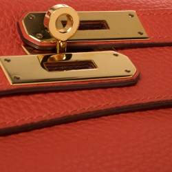 Hermes Rouge Pivoine Togo Leather Gold Hardware Kelly Retourne 32 Bag