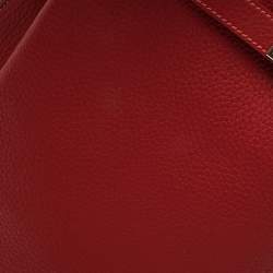 Pre Owned Hermes Rouge Casaque/Rose Jaipur Togo Leather Palladium Hardware So Kelly 26 Bag