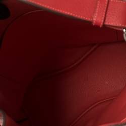 Pre Owned Hermes Rouge Casaque/Rose Jaipur Togo Leather Palladium Hardware So Kelly 26 Bag