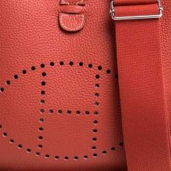 Pre Owned Hermes Cuivre Togo Leather Evelyne III PM Bag