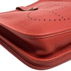 Pre Owned Hermes Cuivre Togo Leather Evelyne III PM Bag