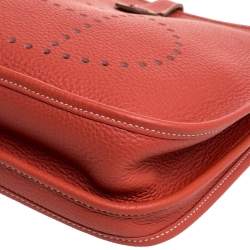 Pre Owned Hermes Cuivre Togo Leather Evelyne III PM Bag