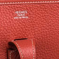 Pre Owned Hermes Cuivre Togo Leather Evelyne III PM Bag