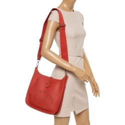 Pre Owned Hermes Cuivre Togo Leather Evelyne III PM Bag