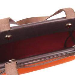 Pre Owned Hermes Orange Canvas Herbag Cabas PM Bag