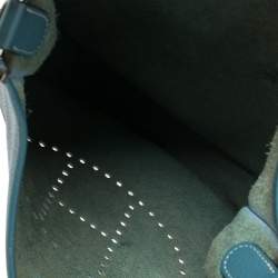 Pre Owned Hermes Blue Jean Togo Leather Evelyne III GM Bag