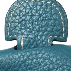 Pre Owned Hermes Blue Jean Togo Leather Evelyne III GM Bag