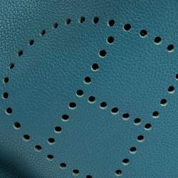 Pre Owned Hermes Blue Jean Togo Leather Evelyne III GM Bag