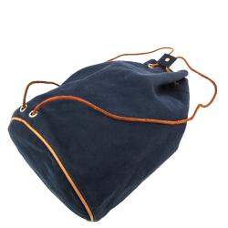 Hermes Blue Canvas Polochon Mimil GM Bag