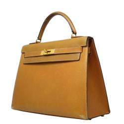 Pre Owned Hermes Brown Leather Kelly 32 Bag