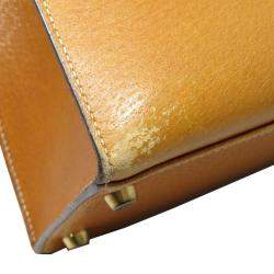 Pre Owned Hermes Brown Leather Kelly 32 Bag