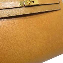 Pre Owned Hermes Brown Leather Kelly 32 Bag