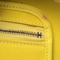 Pre Owned Hermes Lime/Rouge Canvas and Leather Herbag Zip 31 Bag