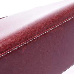 Hermes Burgundy Leather Kelly 35 bag