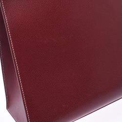 Hermes Burgundy Leather Kelly 35 bag