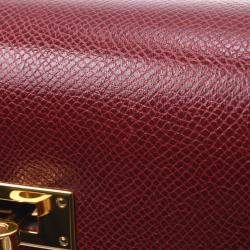 Hermes Burgundy Leather Kelly 35 bag