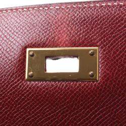 Hermes Burgundy Leather Kelly 35 bag