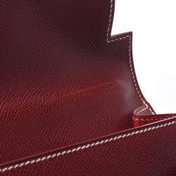 Hermes Burgundy Leather Kelly 35 bag