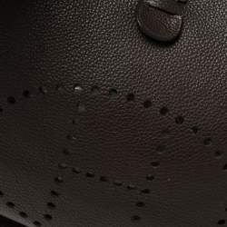 Pre Owned Hermes Cacao Clemence Leather Evelyne III GM Bag
