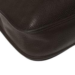 Pre Owned Hermes Cacao Clemence Leather Evelyne III GM Bag